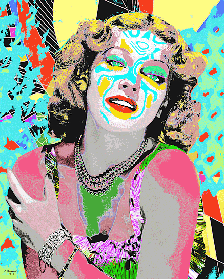 Lana Turner FAMOUS PEOPLE POP ART PORTRAIT by ROWNAK