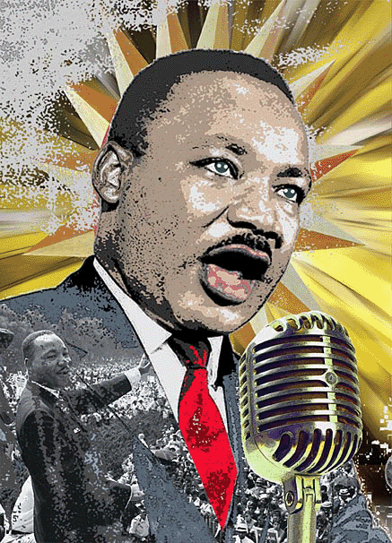 Dr. Martin Luther King jr FAMOUS PEOPLE POP ART PORTRAIT by ROWNAK