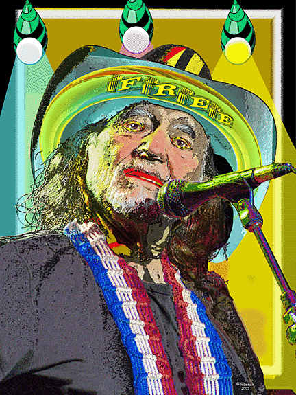 Willie Nelson FAMOUS PEOPLE POP ART PORTRAIT by ROWNAK